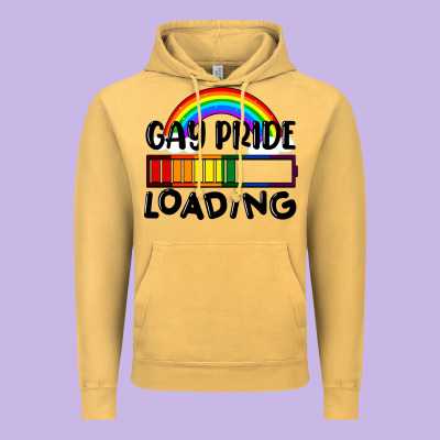 Gay Pride Loading Vintage Hoodie Designed By Fadigitalartstudio