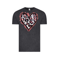 Vintage Black Leopard Glitter Heart Vintage Tee - Jasminsmagicworld