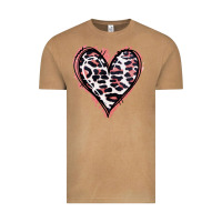 Vintage Camel Leopard Glitter Heart Vintage Tee - Jasminsmagicworld