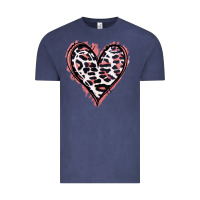 Vintage Denim Leopard Glitter Heart Vintage Tee - Jasminsmagicworld