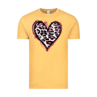 Vintage Mustard Leopard Glitter Heart Vintage Tee - Jasminsmagicworld