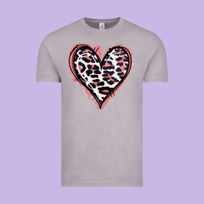 Leopard Glitter Heart Vintage Tee Designed By Jasminsmagicworld