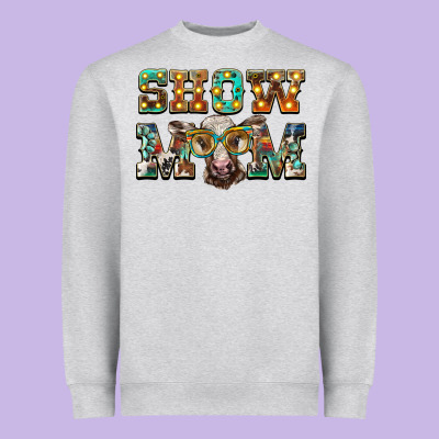 Show Mom Brown Calf Eye Glasses Heavyweight Sweatshirt Designed By Barkaloodesign