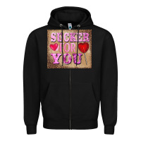 Black valentine's day sucker for you Zipper Hoodie - BarkalooDesign
