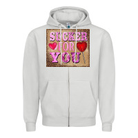 Dove Grey valentine's day sucker for you Zipper Hoodie - BarkalooDesign