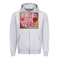 Heather Grey valentine's day sucker for you Zipper Hoodie - BarkalooDesign