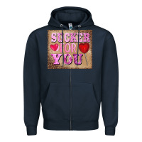 Navy valentine's day sucker for you Zipper Hoodie - BarkalooDesign