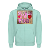 Seafoam valentine's day sucker for you Zipper Hoodie - BarkalooDesign