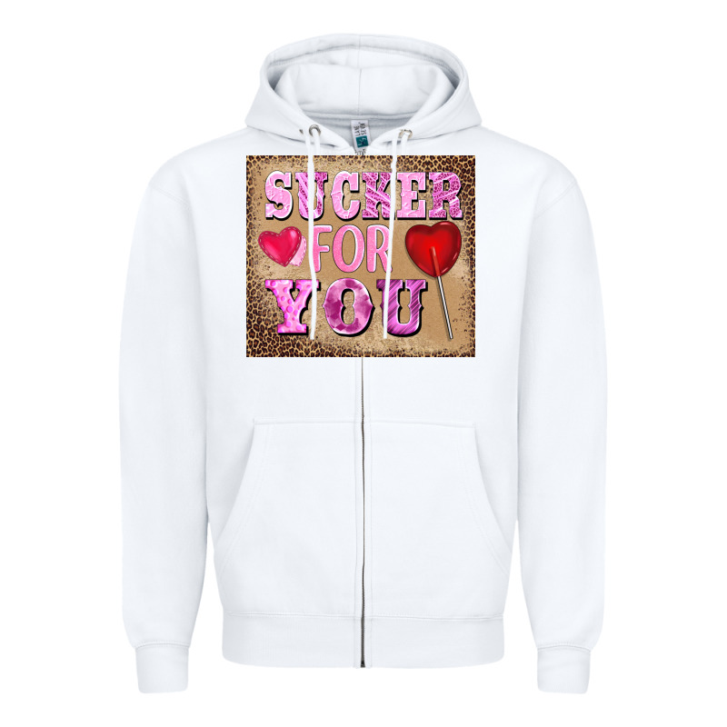 Valentine's Day Sucker For You Zipper Hoodie by BarkalooDesign | Teevron