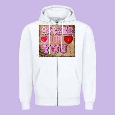 Valentine's Day Sucker For You Zipper Hoodie Designed By Barkaloodesign