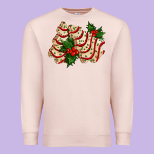 White Christmas Tree Cake Ado Premium Sweatshirt Designed By Adodesignshop