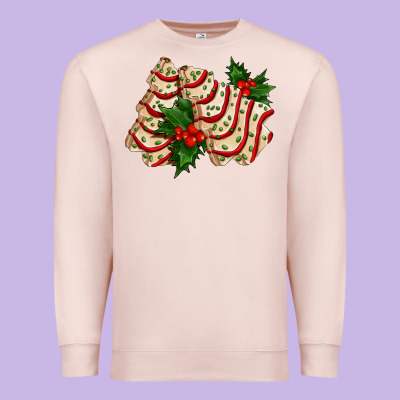 White Christmas Tree Cake Ado Premium Sweatshirt Designed By Adodesignshop