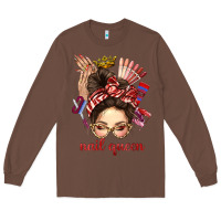 Chestnut nail queen messy bun with crown bbs Long Sleeve Tee - BundleAndBundleShop