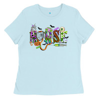Baby Blue halloween nurse Ladies Tee - CowGirlArtShop