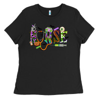 Black halloween nurse Ladies Tee - CowGirlArtShop