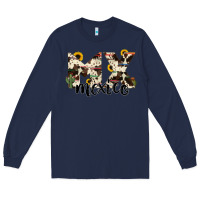 Navy mexico state cowhide serape cactus Long Sleeve Tee - RanaPortraitStore