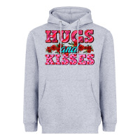 Heather Grey hugs and kisses valentines Heavyweight Hoodie - AdoDesignShop