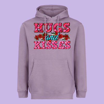 Hugs And Kisses Valentines Heavyweight Hoodie Designed By Adodesignshop