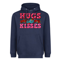 Navy hugs and kisses valentines Heavyweight Hoodie - AdoDesignShop