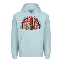 Blue Mist festive gnome with gifts Premium Hoodie - CowhideDigitalArt