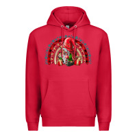 Cardinal festive gnome with gifts Premium Hoodie - CowhideDigitalArt