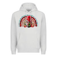 Dove Grey festive gnome with gifts Premium Hoodie - CowhideDigitalArt