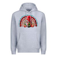 Heather Grey festive gnome with gifts Premium Hoodie - CowhideDigitalArt