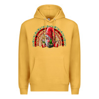 Mustard festive gnome with gifts Premium Hoodie - CowhideDigitalArt