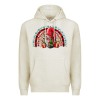 Oatmeal Heather festive gnome with gifts Premium Hoodie - CowhideDigitalArt