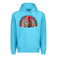 Ocean Blue festive gnome with gifts Premium Hoodie - CowhideDigitalArt