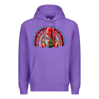 Purple festive gnome with gifts Premium Hoodie - CowhideDigitalArt