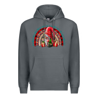 Rock festive gnome with gifts Premium Hoodie - CowhideDigitalArt
