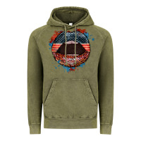 Vintage Olive American flag lips 4th of july Vintage Hoodie - FaDigitalArtStudio