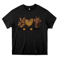 Black peace love labrador Heavy Core Tee - RanaPortraitStore