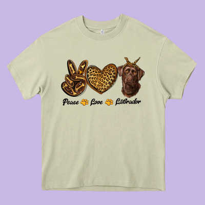 Peace Love Labrador Heavy Core Tee Designed By Ranaportraitstore