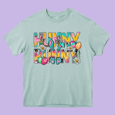 Hunny Bunny Easter Heavy Core Tee Designed By Nancycooperartshop