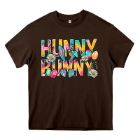 Chocolate Brown Hunny Bunny Easter Heavy Core Tee - NancyCooperArtShop