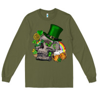 St Patrick's Day Boho Skull Long Sleeve Tee | Teevron