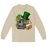 Mushroom St Patrick's Day boho skull Long Sleeve Tee - FaDigitalArtStudio
