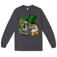 Smoke St Patrick's Day boho skull Long Sleeve Tee - FaDigitalArtStudio