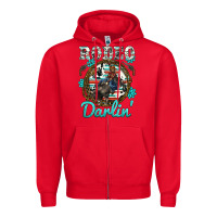 Red western rodeo darlin' bullfighter serape cowhide turquoise gemstones Zipper Hoodie - BarkalooDesign