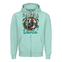 Western Rodeo Darlin' Bullfighter Serape Cowhide Turquoise Gemstones Zipper Hoodie | Teevron