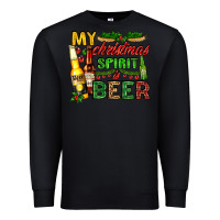 Black my christmas spirit is beer with beer bottles Premium Sweatshirt - AdoDesignShop