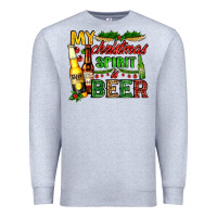 Heather Grey my christmas spirit is beer with beer bottles Premium Sweatshirt - AdoDesignShop