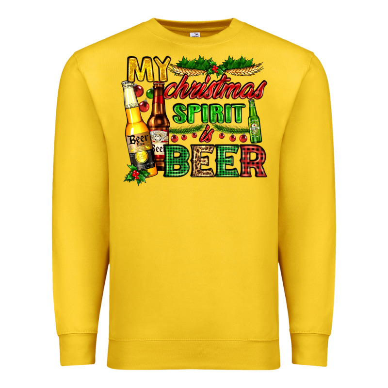 My Christmas Spirit Is Beer With Beer Bottles Premium Sweatshirt by AdoDesignShop | Teevron