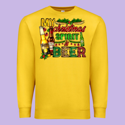 My Christmas Spirit Is Beer With Beer Bottles Premium Sweatshirt Designed By Adodesignshop
