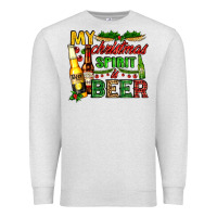 Oatmeal Heather my christmas spirit is beer with beer bottles Premium Sweatshirt - AdoDesignShop