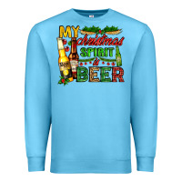 Ocean Blue my christmas spirit is beer with beer bottles Premium Sweatshirt - AdoDesignShop