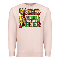 Pale Pink my christmas spirit is beer with beer bottles Premium Sweatshirt - AdoDesignShop
