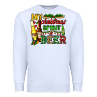 White my christmas spirit is beer with beer bottles Premium Sweatshirt - AdoDesignShop